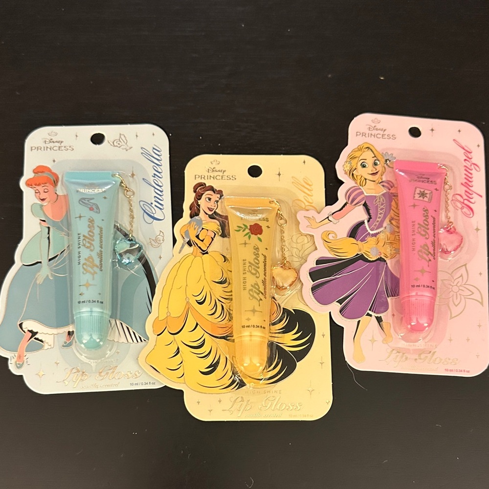Disney Princess Lip Gloss Set – Cinderella Belle Rapunzel